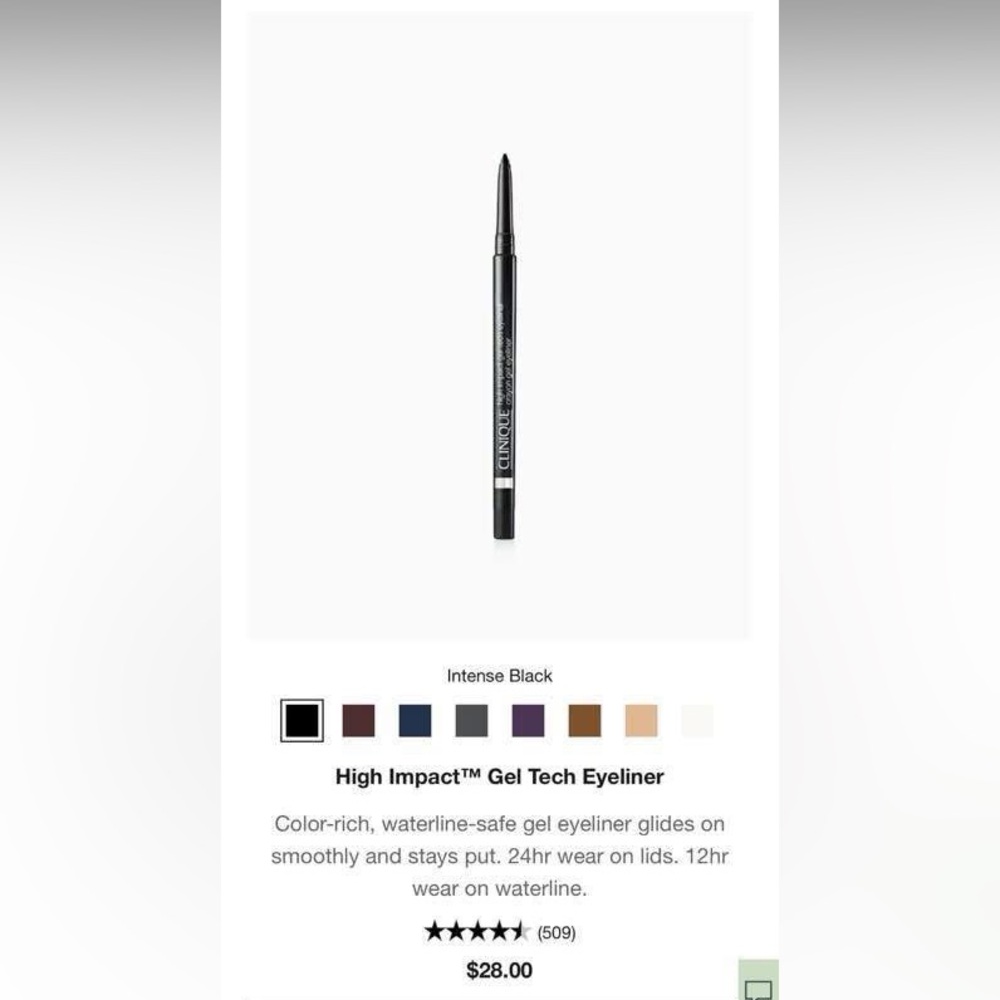 Clinique High Impact Gel Black Eyeliner FULL SIZE